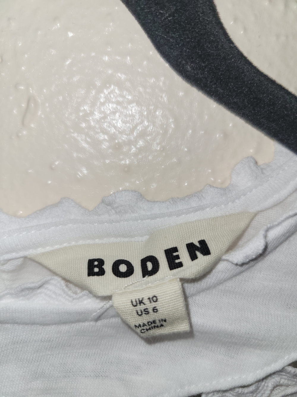 Boden Daisy Long Sleeve Trim Top White Cotton Openwork US 6 - Picture 3 of 8